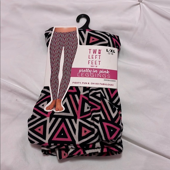 Two Left Feet Geometric Pink Leggings - Picture 1 of 2